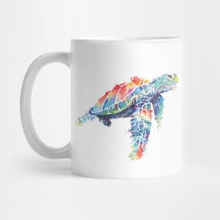 Tie dye, watercolor turtle Mug